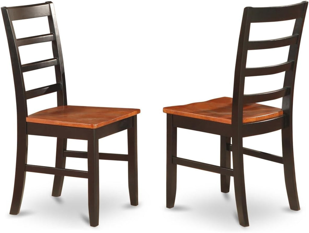 9 Pc Kitchen Table and Chair Set in Black and Cherry Finish O788