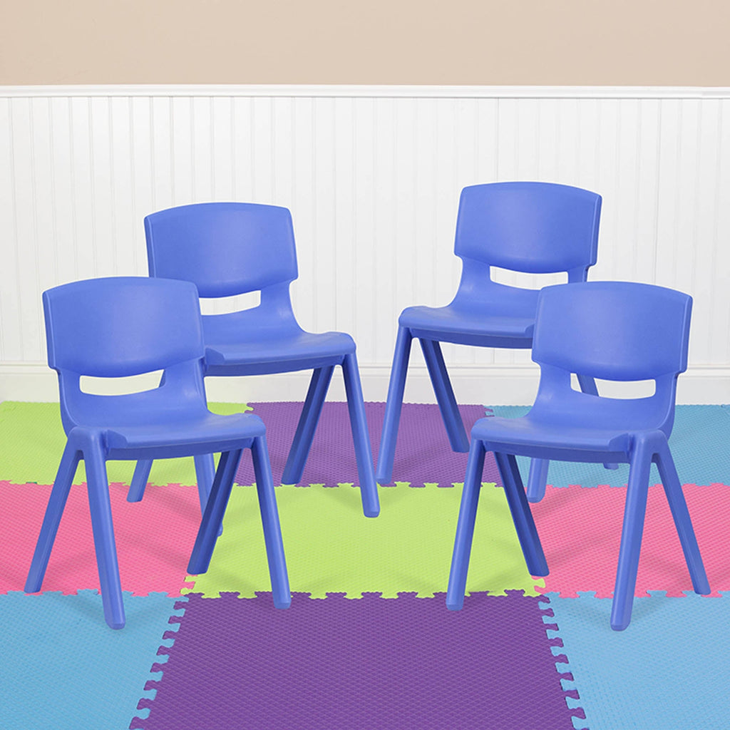 Blue Plastic Stackable School Chair, 4 Pack N453519