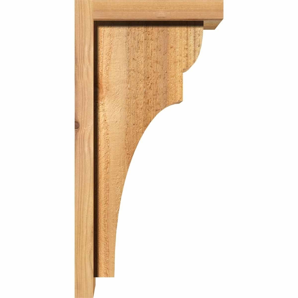 8x22W x 14x22D x 18x22H Rough Sawn Corbel with Backplate, Western Red Cedar D744844