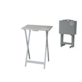 5 Piece Wooden Foldable Tray Table Set Dark Gray T41612