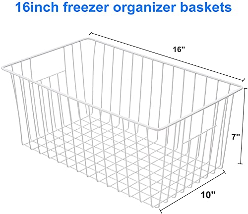 16 Inch Wire Storage Organizer Baskets with Built-in Handles R586