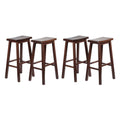 Walnut 29-Inch Saddle Seat Counter Stools Set of 4 O4948
