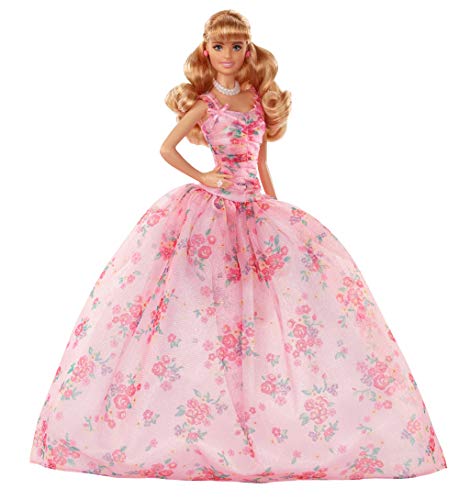 11.5-inch Blonde Hair Doll with Floral Gown and Doll Stand T1139