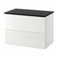 Sink Cabinet with 2 Drawers, High Gloss White O383