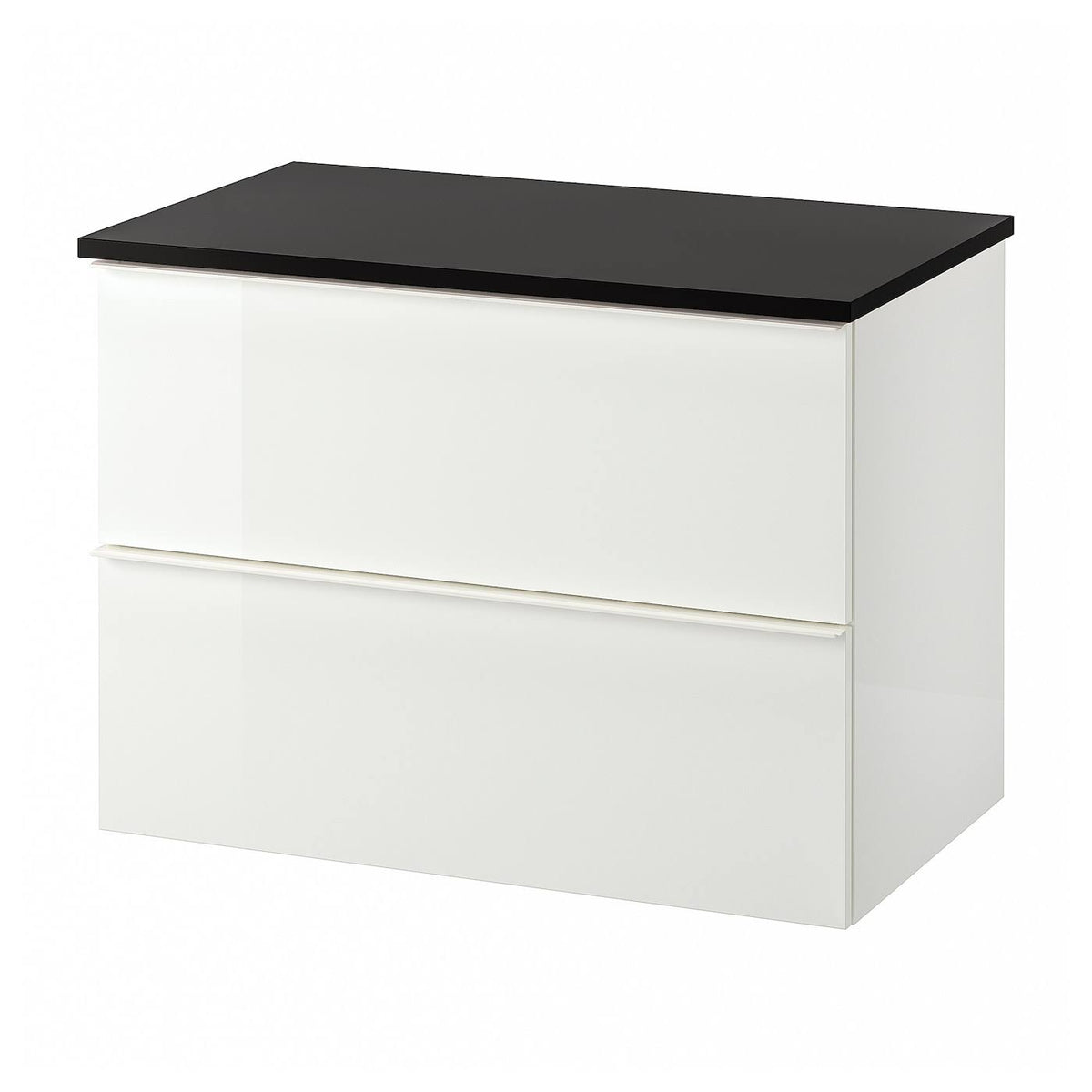 Sink Cabinet with 2 Drawers, High Gloss White O383