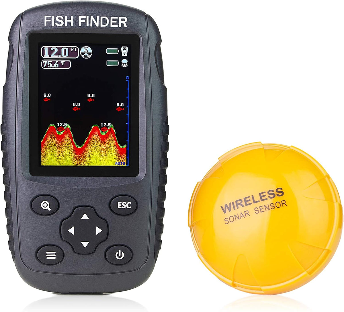 Portable Rechargeable Wireless Sonar Fish Finder with Color LCD Display L35269