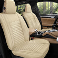 Beige Leatherette Car Seat Covers, Front Pair H185