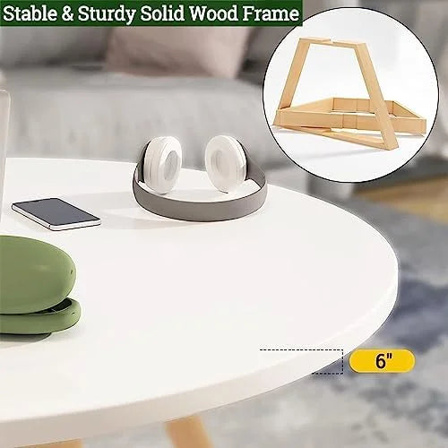 Solid Wood Round Coffee Table 31.5'' White U222122