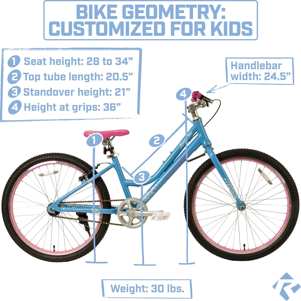 24" Girls Cruiser Bicycle, Lightweight Aluminum Frame B595