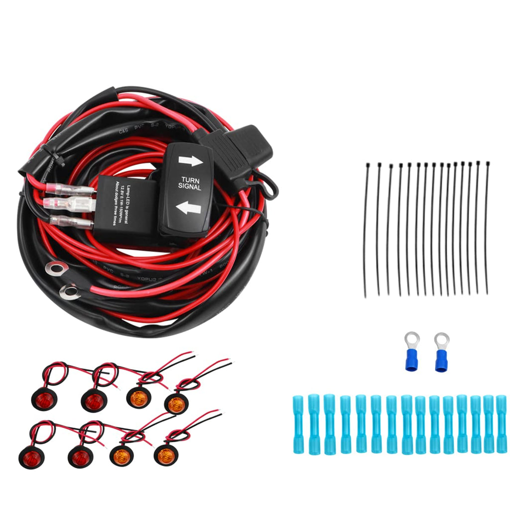 Universal UTV Rocker Switch Turn Signal Kit with Wire Harness J6765