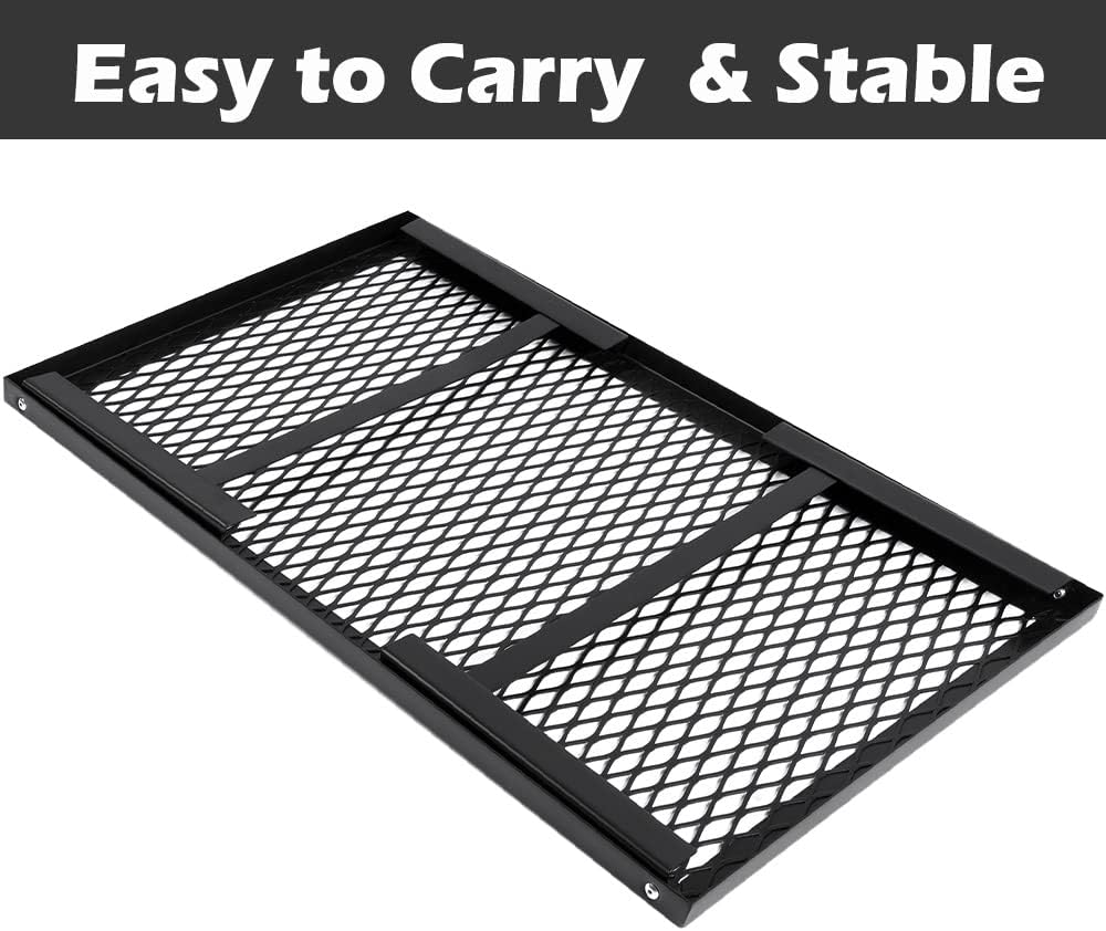 Black Steel Folding Campfire Grill with Legs M291