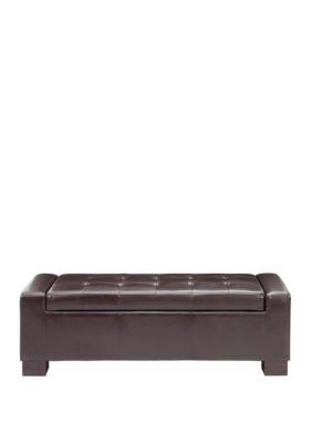 Brown Tufted Top Storage Bench S42649