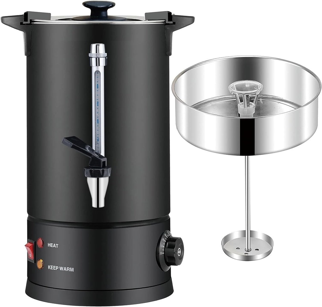 50-Cup 8 L Black Stainless Steel Coffee Urn X449643