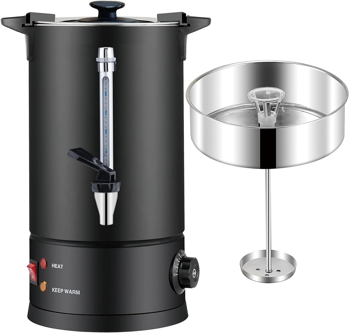 50-Cup 8 L Black Stainless Steel Coffee Urn X449643