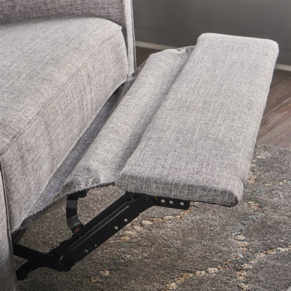 Light Gray Tweed Loveseat Recliner Q359