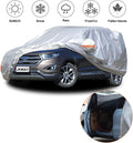 6 Layers Heavy Duty Waterproof Windproof Car Cover with Zipper Door, Universal Fit for SUV (190 in-200 in), Silver Pack of 2 D69355