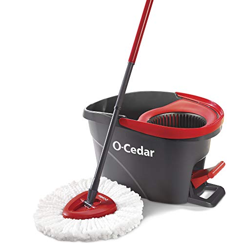Microfiber Spin Mop & Bucket Floor Cleaning System Bundle with Hard Floor Cleaner (Lavender, 10 Count) B354402