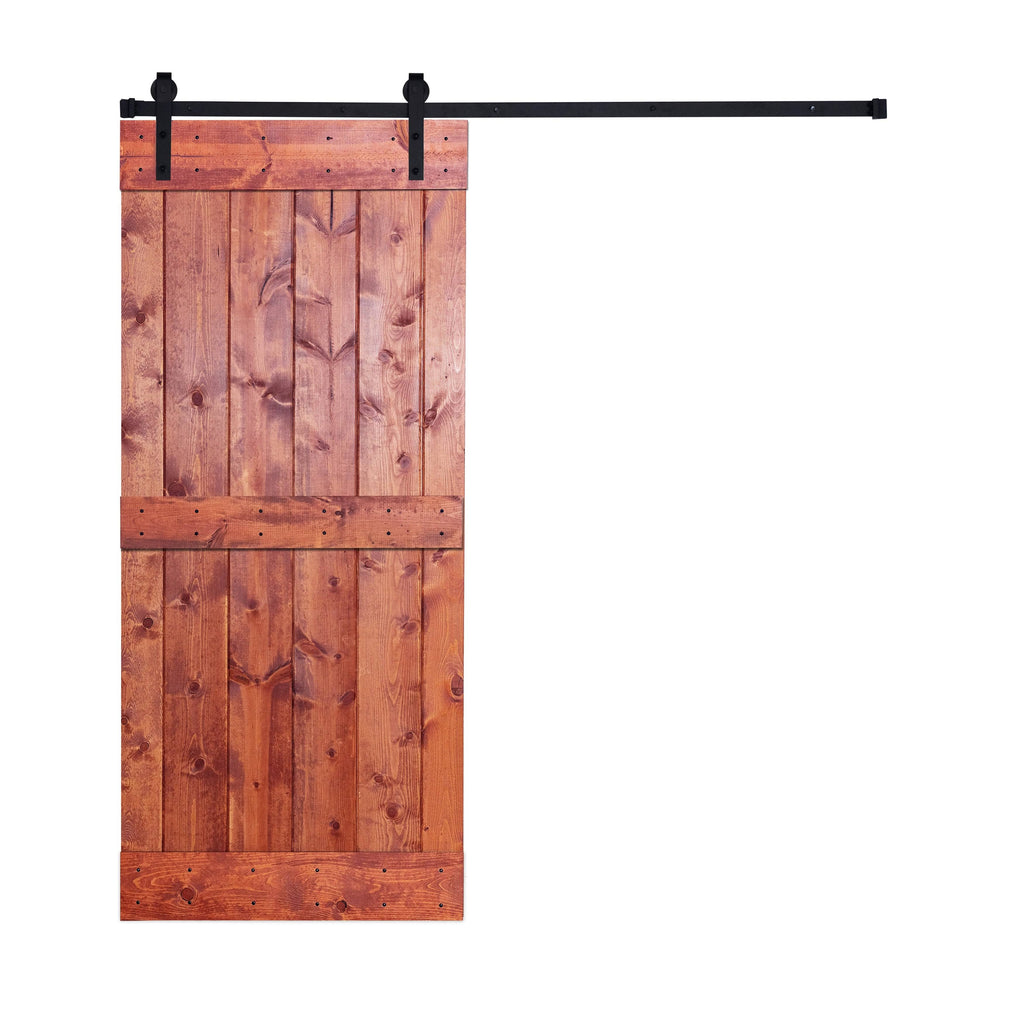 Paneled Wood Barn Door with Installation Hardware Kit E8923