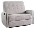 Light Gray Tweed Loveseat Recliner Q359