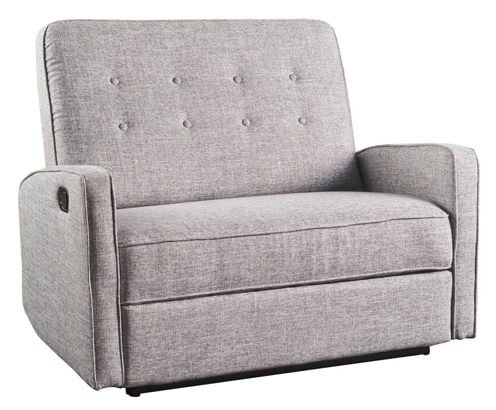 Light Gray Tweed Loveseat Recliner Q359