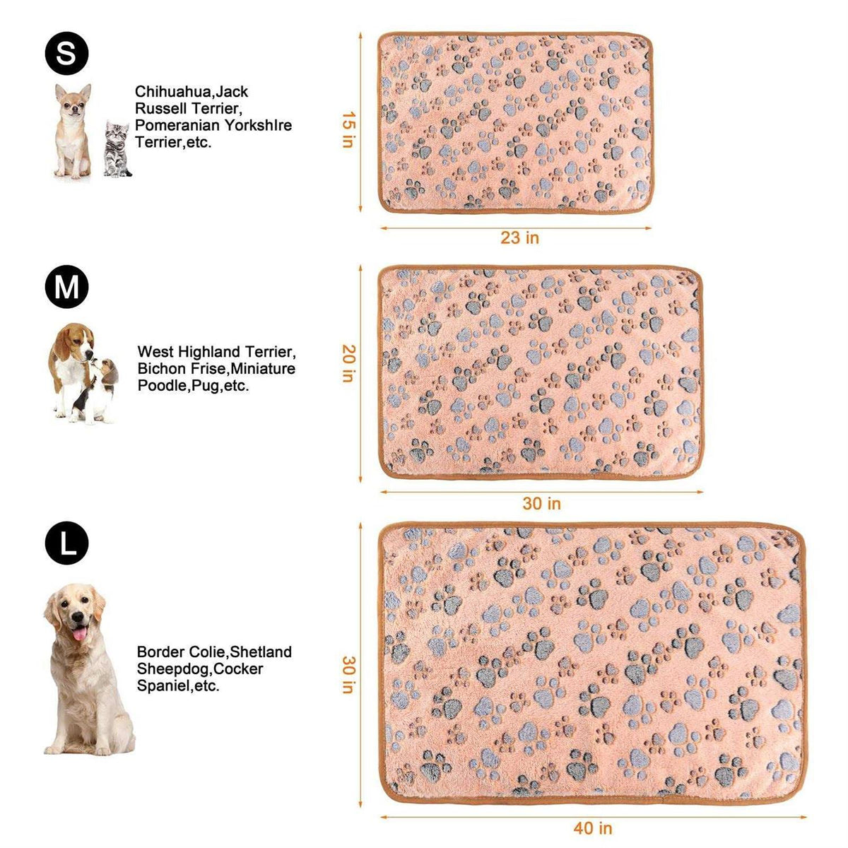 3 Pack Soft Warm Fleece Flannel Pet Blanket N27194