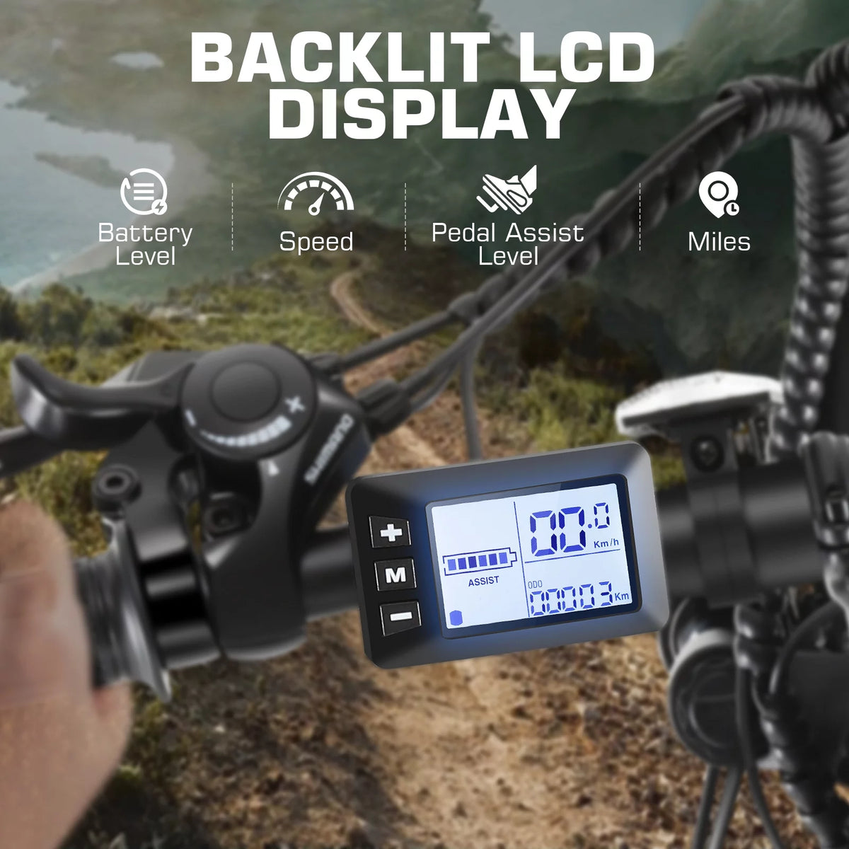 26" Electric Mountain Bike with 48V Battery, Shimano 21 Speed, Lockable Suspension Fork G770305