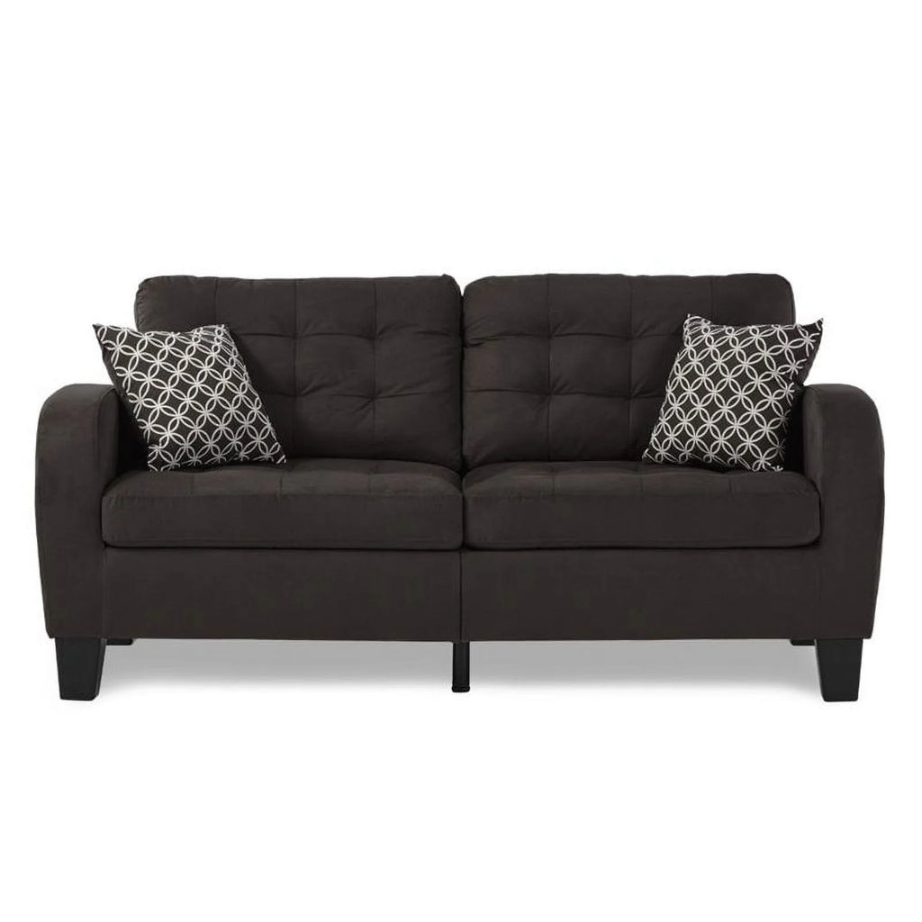 Chocolate Fabric Sofa with 2 Pillows H8832