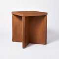 Square Wooden Accent Table Brown C268499