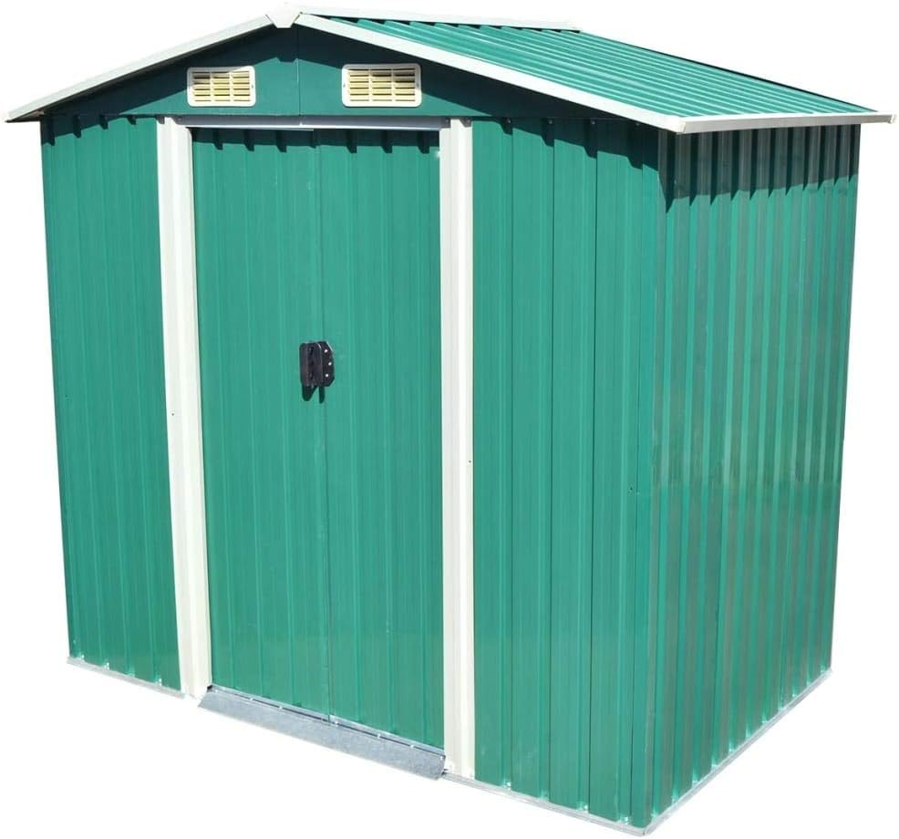 Anthracite Garden Storage Shed with Double Sliding Doors 101.2 x 80.7 x 70.1inch C997686