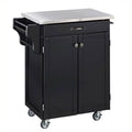 Black Stainless Steel Top Kitchen Cart N65821