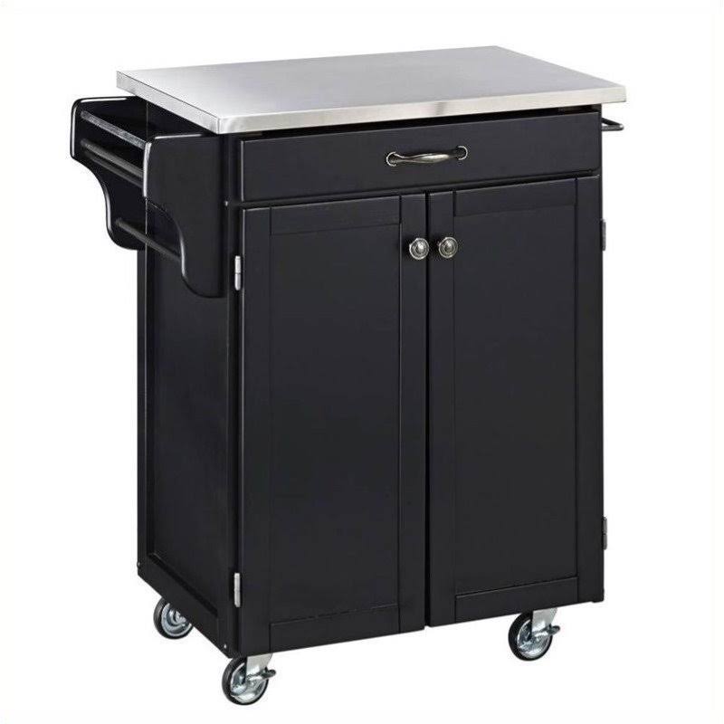 Black Stainless Steel Top Kitchen Cart N65821