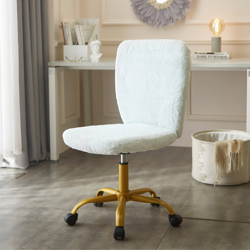 Lavender Faux Fur Rolling Desk Chair F637448