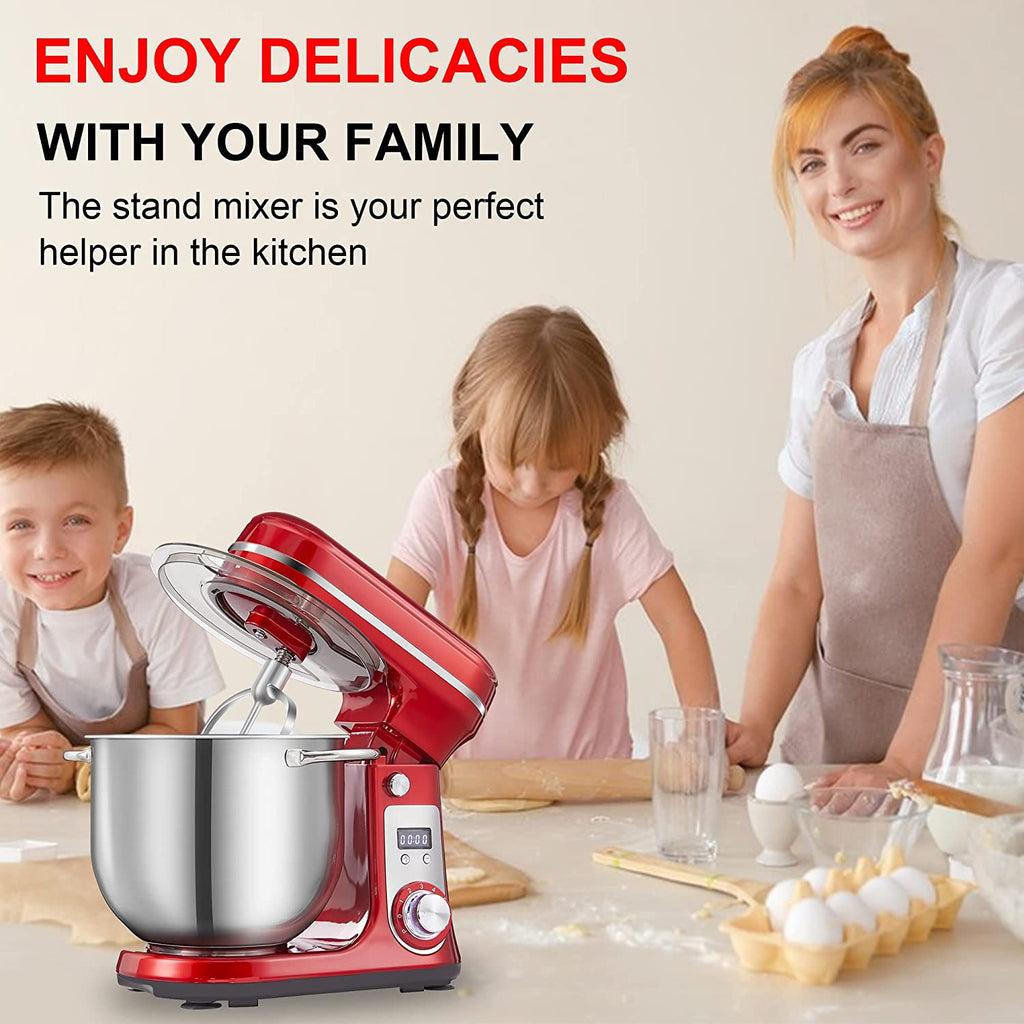 6.5-QT Red Electric Stand Mixer with Stainless Steel Bowl Z7586