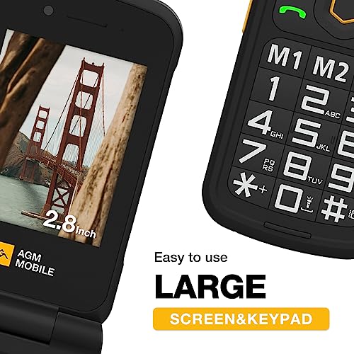 Rugged Flip Phone, 4G LTE Basic Cell Phone, Waterproof, Drop-Proof, Dual SIM Cards B93790
