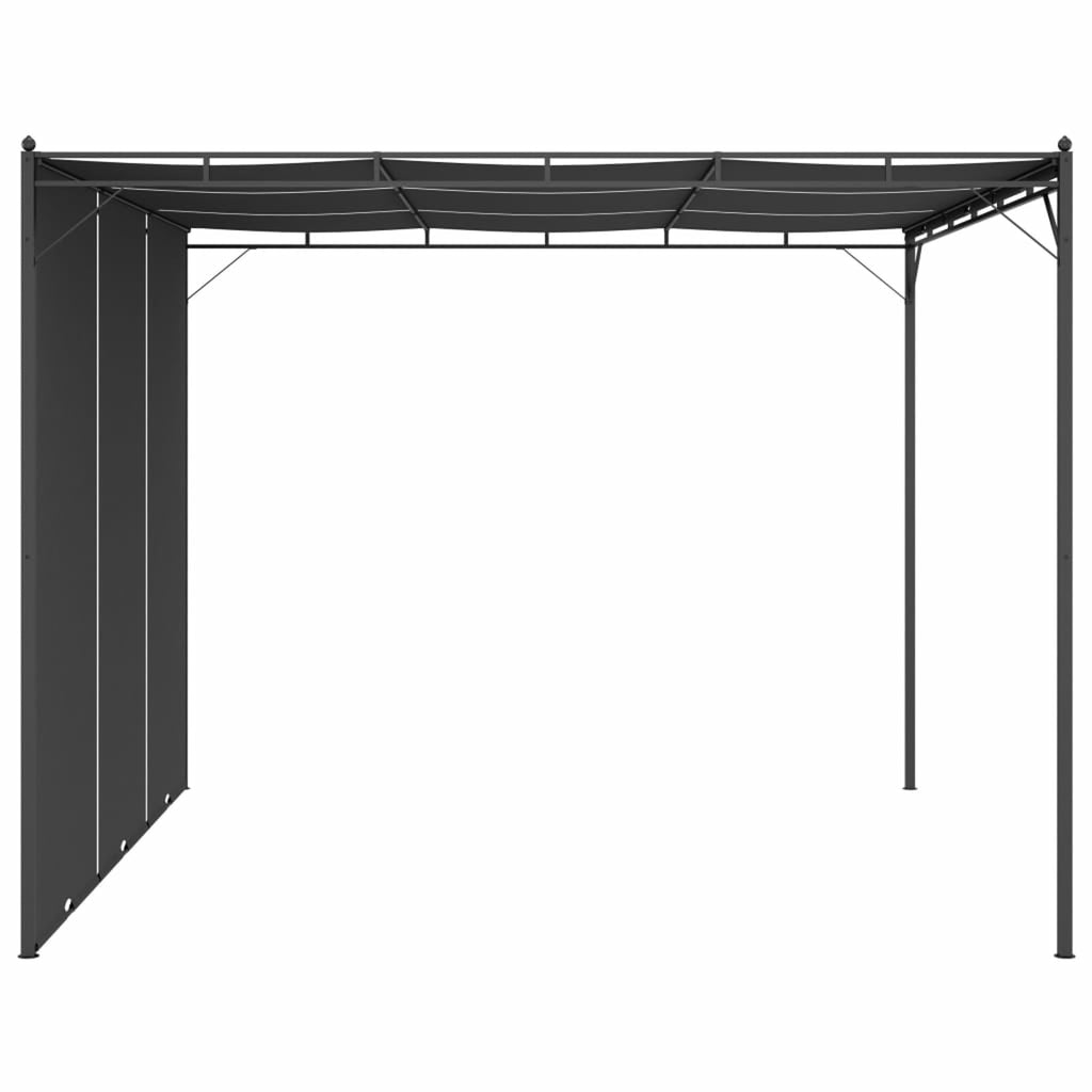 Garden Gazebo with Side Curtain Steel Frame Sun Shade Shelter 118.1 x 118.1 x 88.6 Inches Y58270