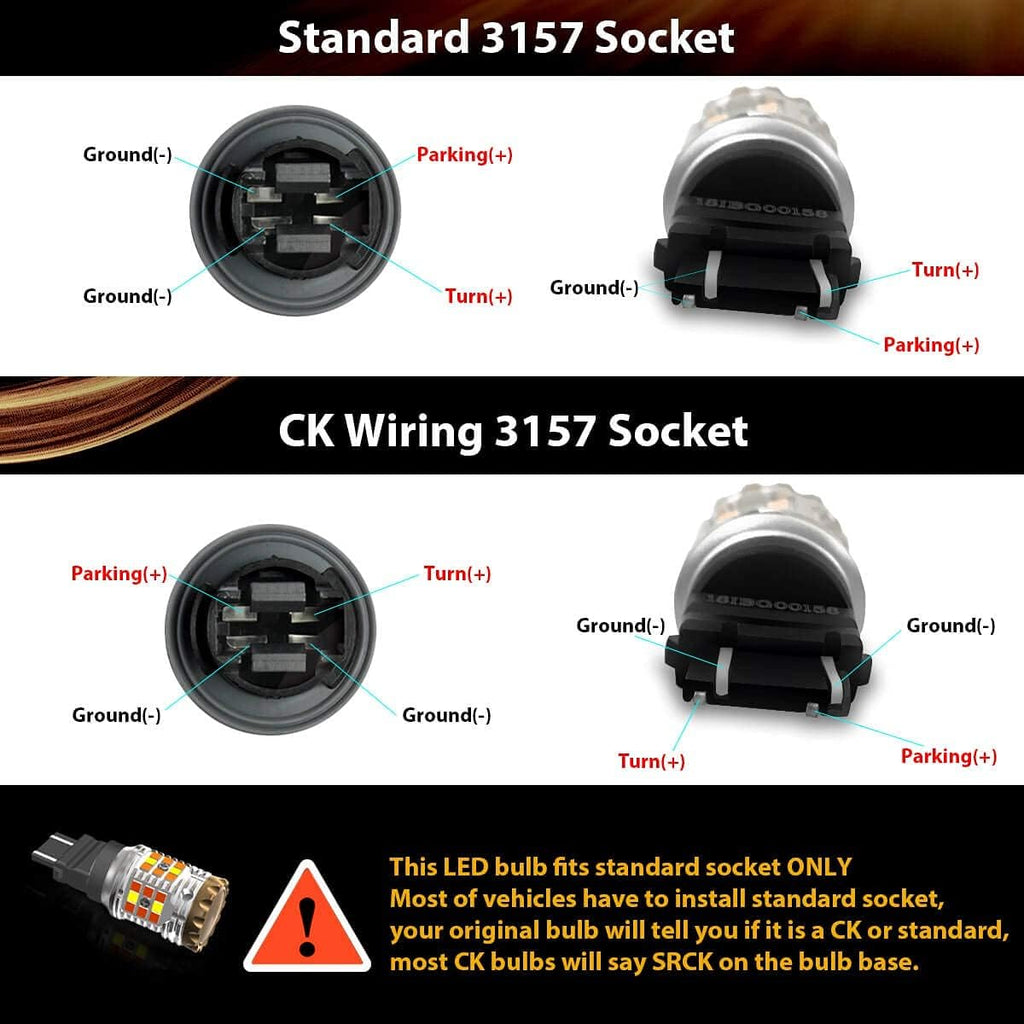 3157 LED Switchback White Amber Turn Signal Bulb Pack of 2 J5430