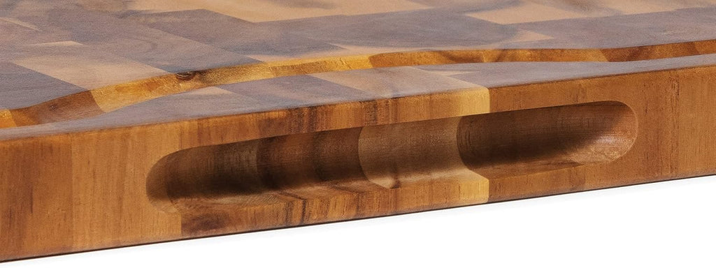 Acacia End Grain Cutting Board with Juice Groove, 24" x 16" x 1" R734