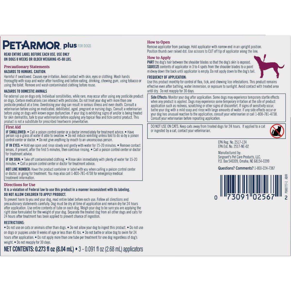 Flea Tick Treatment for Dogs P9167
