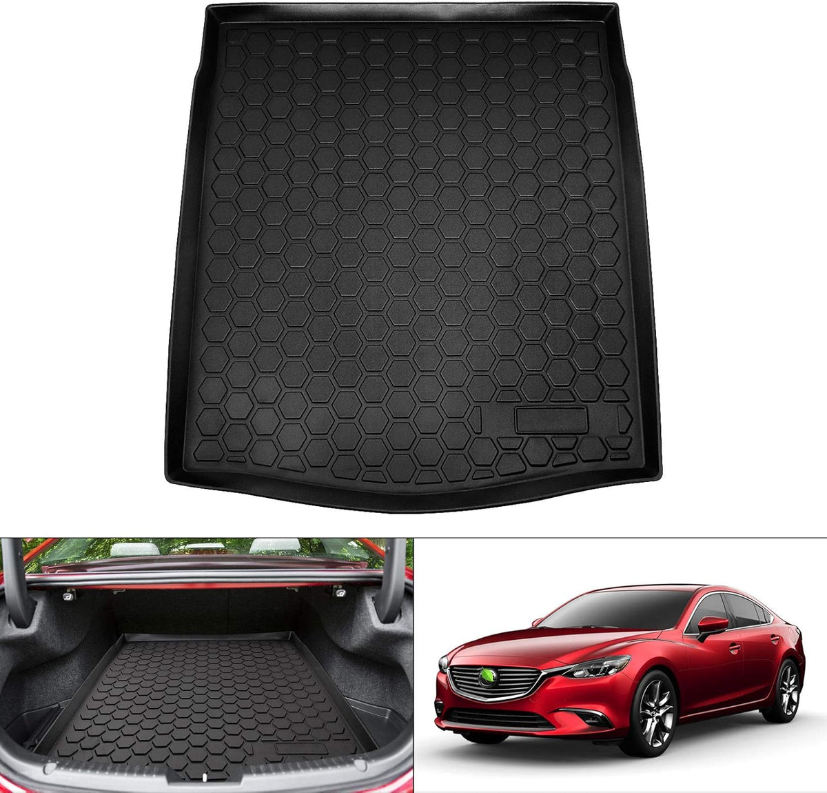 Black Non-Slip TPO Car Cargo Mat Pack of 2 D64877