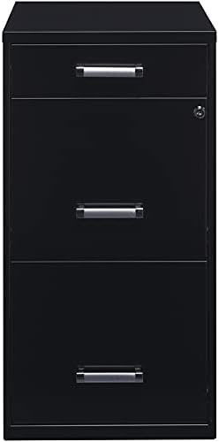 Black 18in Deep 3 Metal Organizer Pencil Drawer Vertical File Cabinet R927595