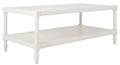 White Coffee Table with Storage Shelf E786