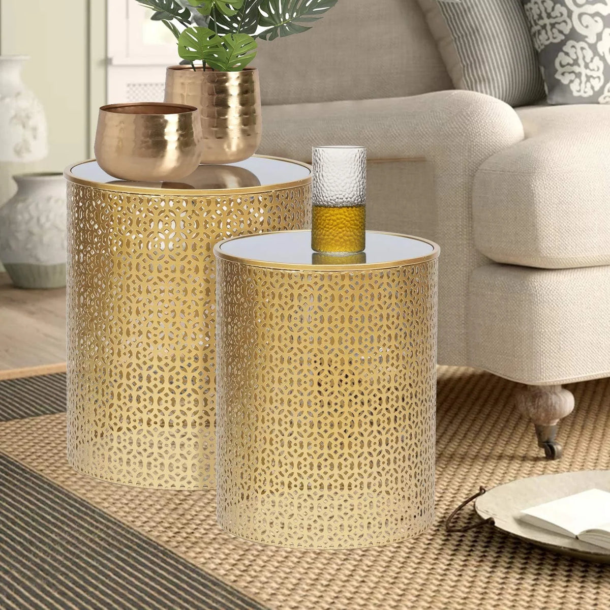Round Nesting Accent Tables Set Of 2 G893496