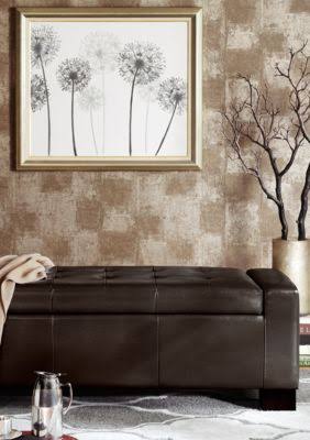Brown Tufted Top Storage Bench S42649