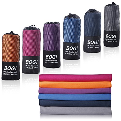 Microfiber Travel Towel, Quick Dry, Absorbent, Compact, Blue, L:60''x30''+16''x16'' X2544