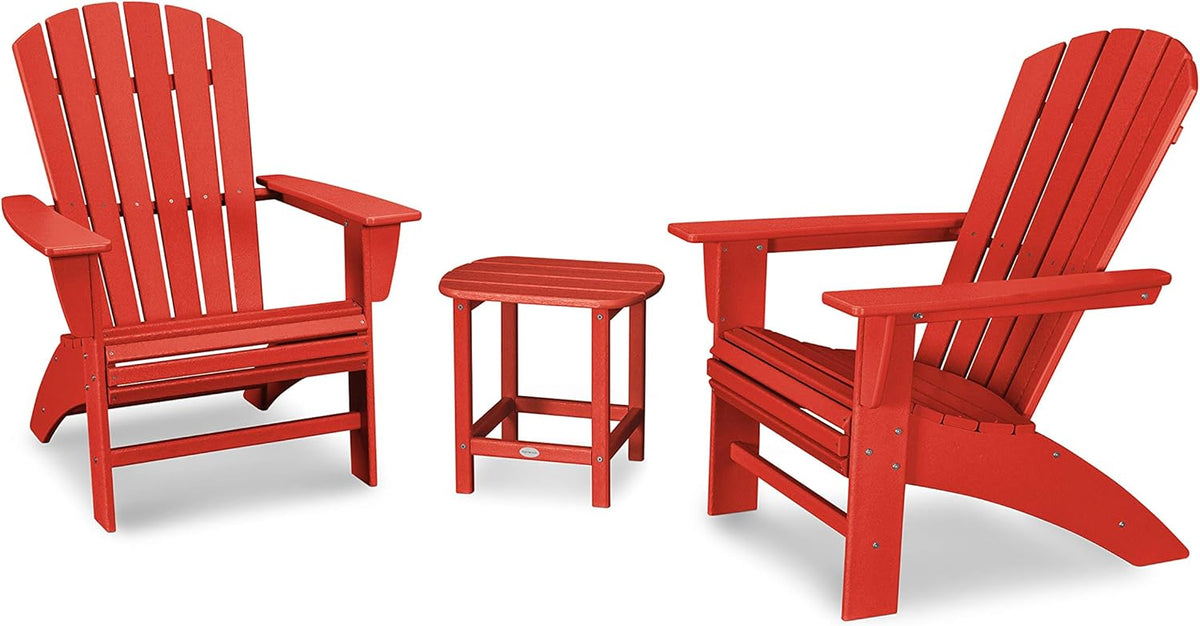 3-Piece Curveback Adirondack Chair Set with Side Table R3446