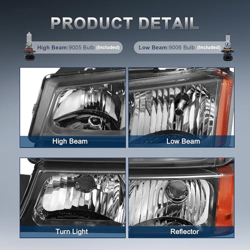 Black Housing Clear Lens Headlight Assembly B89400