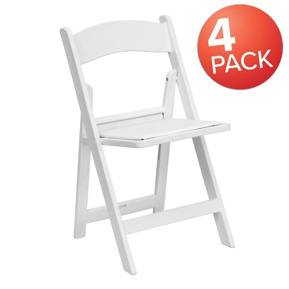 White Resin Folding Chairs (Set of 4) T345