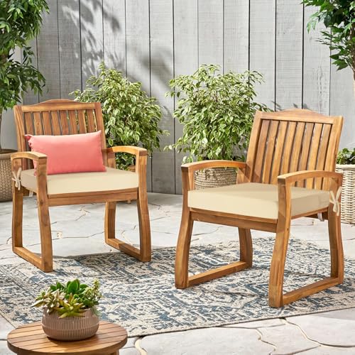 Waterproof Outdoor Chair Cushions Set of 2, Square 19 x 19 with Ties and Removable Covers L45021