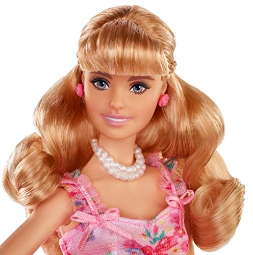 11.5-inch Blonde Hair Doll with Floral Gown and Doll Stand T1139