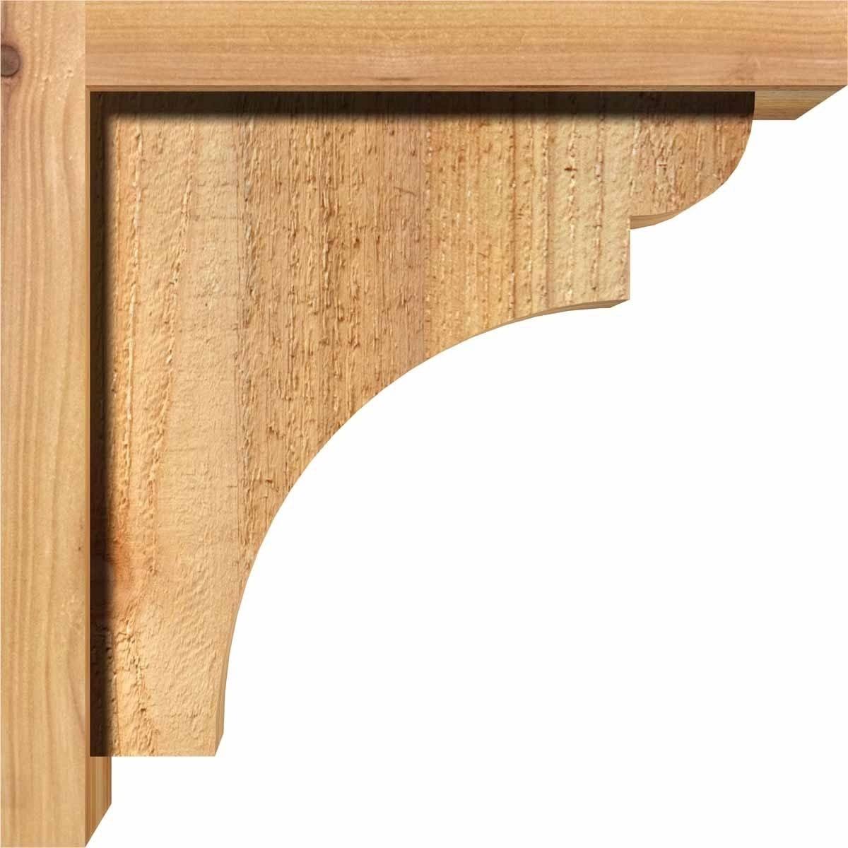 8x22W x 14x22D x 18x22H Rough Sawn Corbel with Backplate, Western Red Cedar D744844
